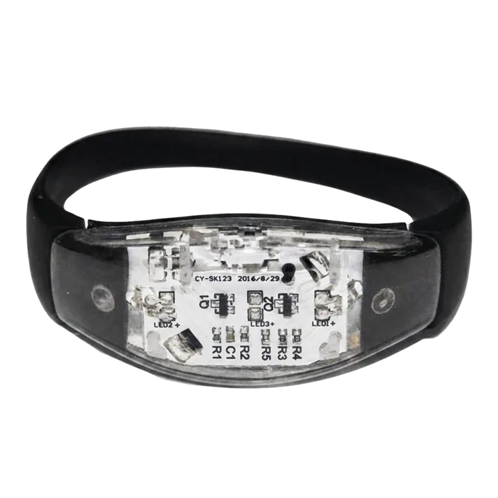 Pulseira LED preta com janela iluminada